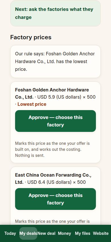 Factory prices for the visitor's product