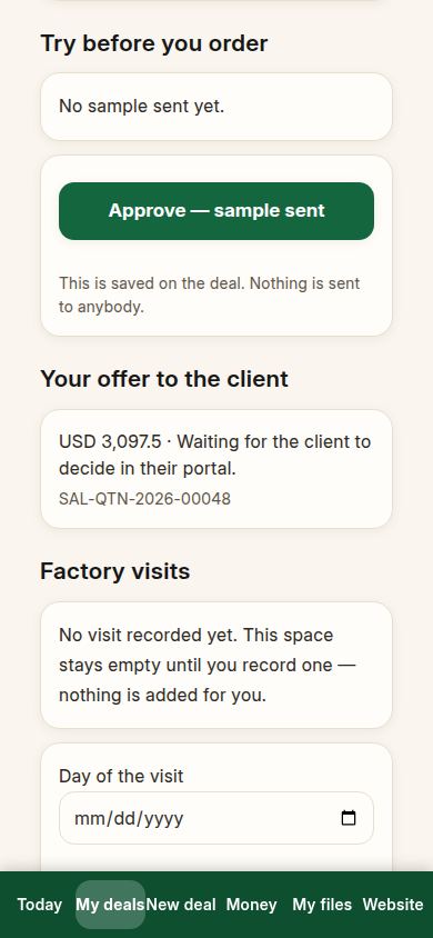 The offer is waiting for the client