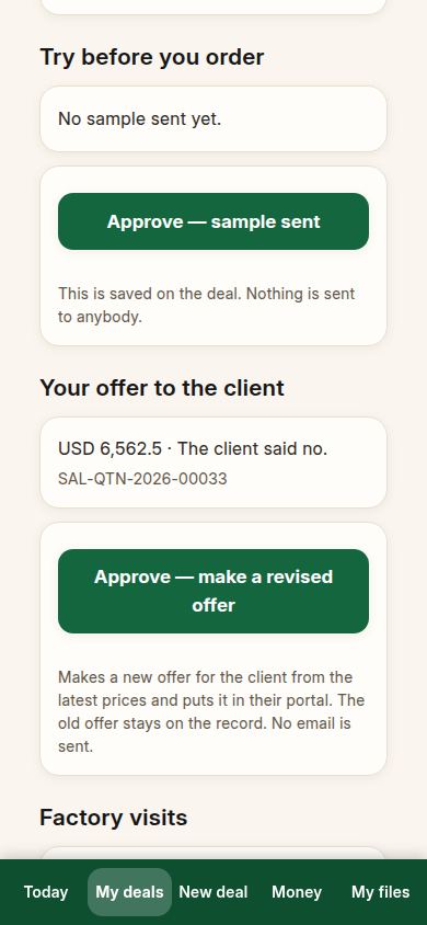 Your deal shows the client said no, with their note