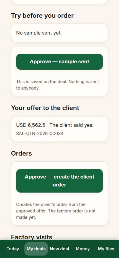 Your deal shows the client said yes