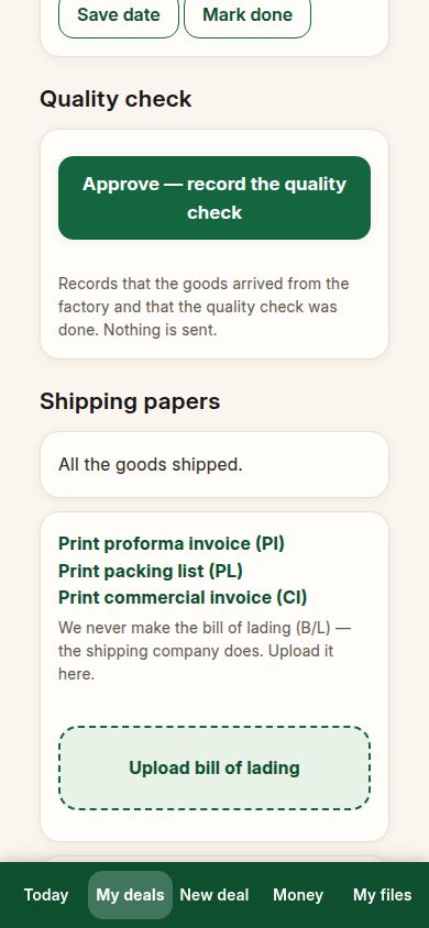 All the goods shipped: the balance is closed