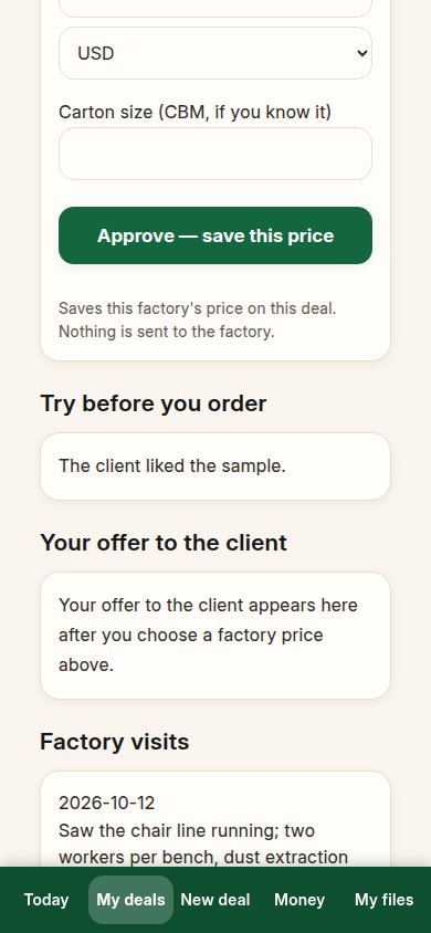 The client liked the sample: the green light for the deal