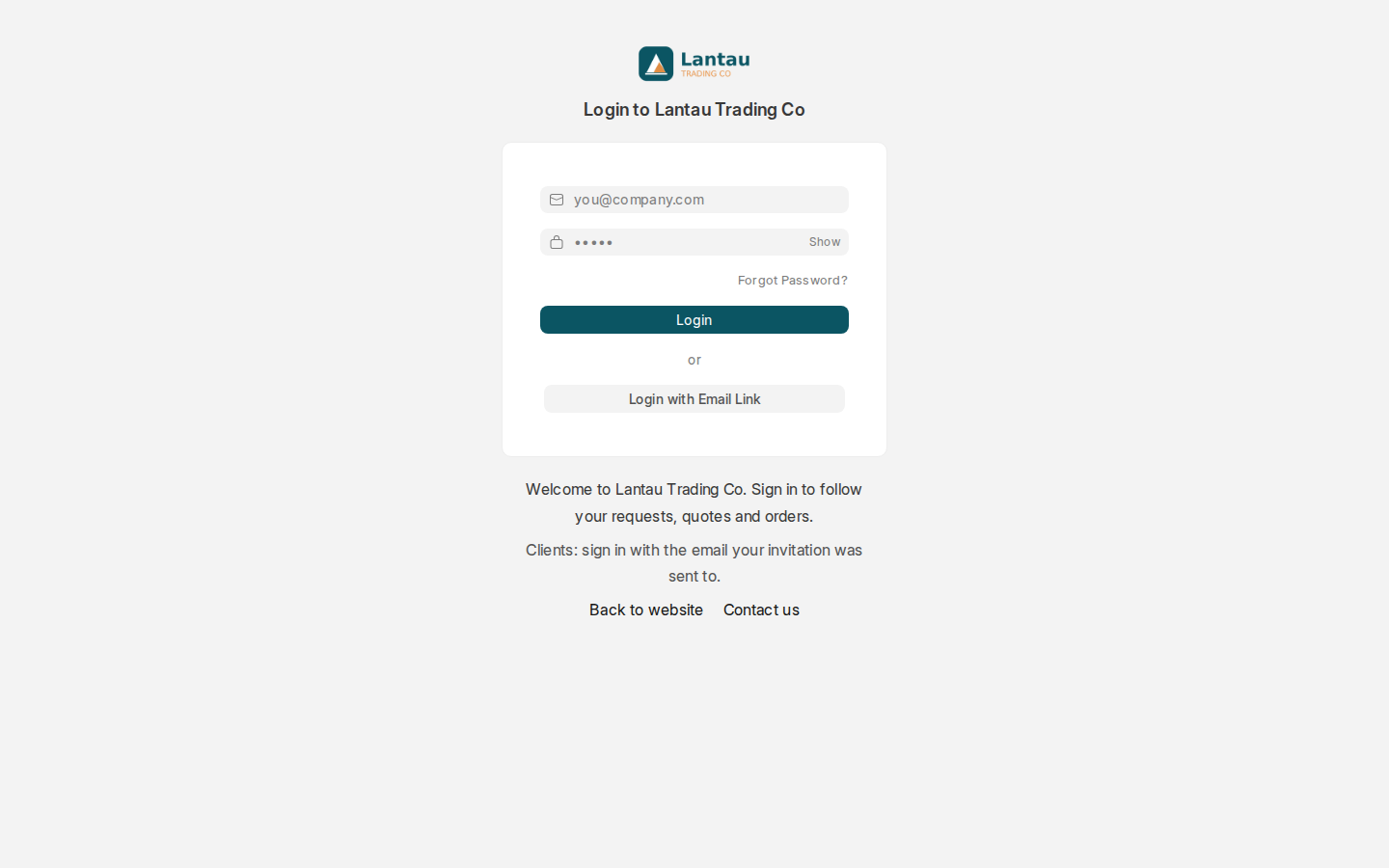 The sign-in page of a new site
